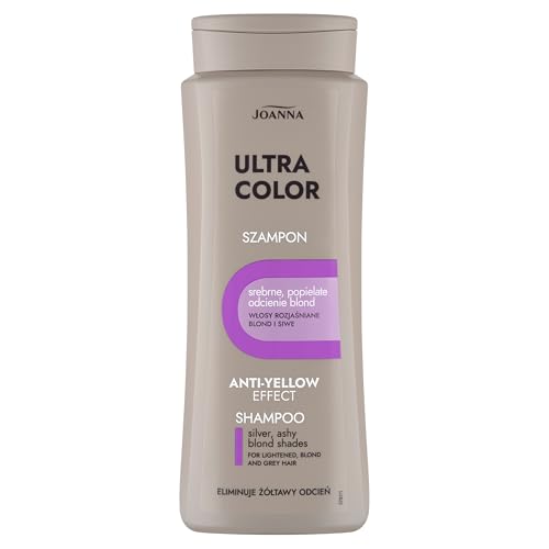 JOANNA Ultra Color Silber Shampoo für Frauen - Farbverstärkend, Neutralisiert Unerwünschte Gelbtöne - Erleichtert das Kämmen - Silberblondtöne 400 ml von Joanna