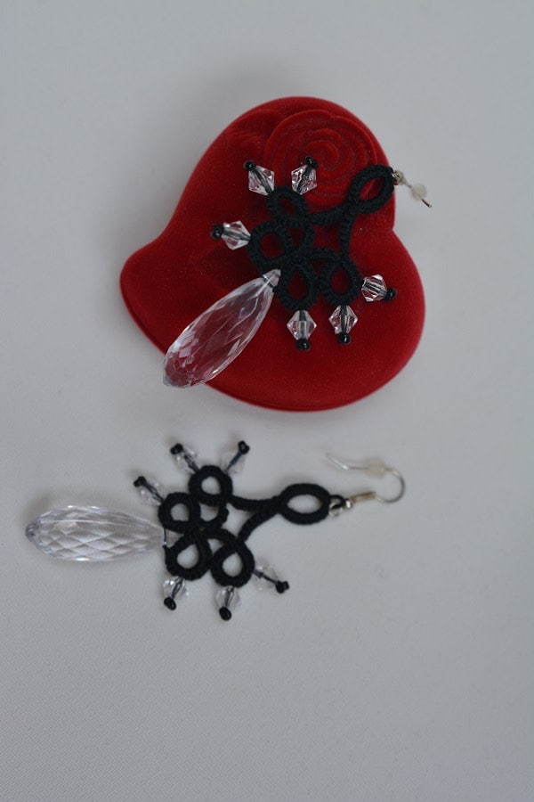 Schwarze, Kristallene Ohrringe - Geschenk Für Sie Schwarze, Kristallene Ohrringe - Geschenk Für Sie von JoannaArt77