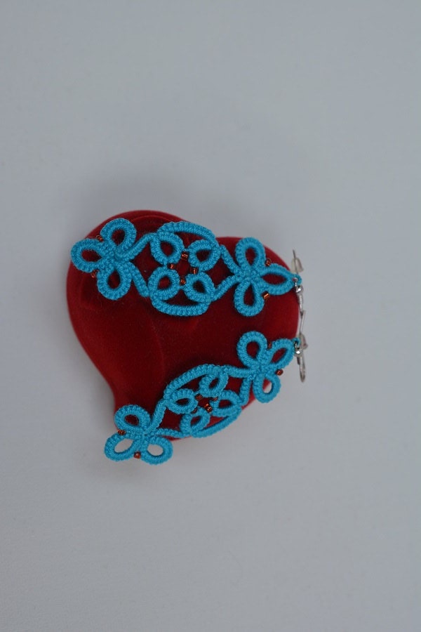 Türkis Ohrringe - Frivolité Geschenk Für Sie Türkis Ohrringe - Frivolité Geschenk Für Sie von JoannaArt77