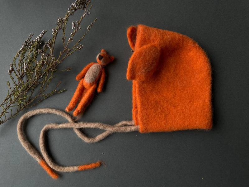Fuchs Set - Mütze Und Kleiner Fuchs, Neugeborenen Requisiten, Kostenloser Versand in Uk, Versandfertig Fuchs Set - Mütze Und Kleiner Fuchs, Neugeborenen Requisiten, Kostenloser Versand in Uk, Versandfertig von JoannaPabelArtStudio