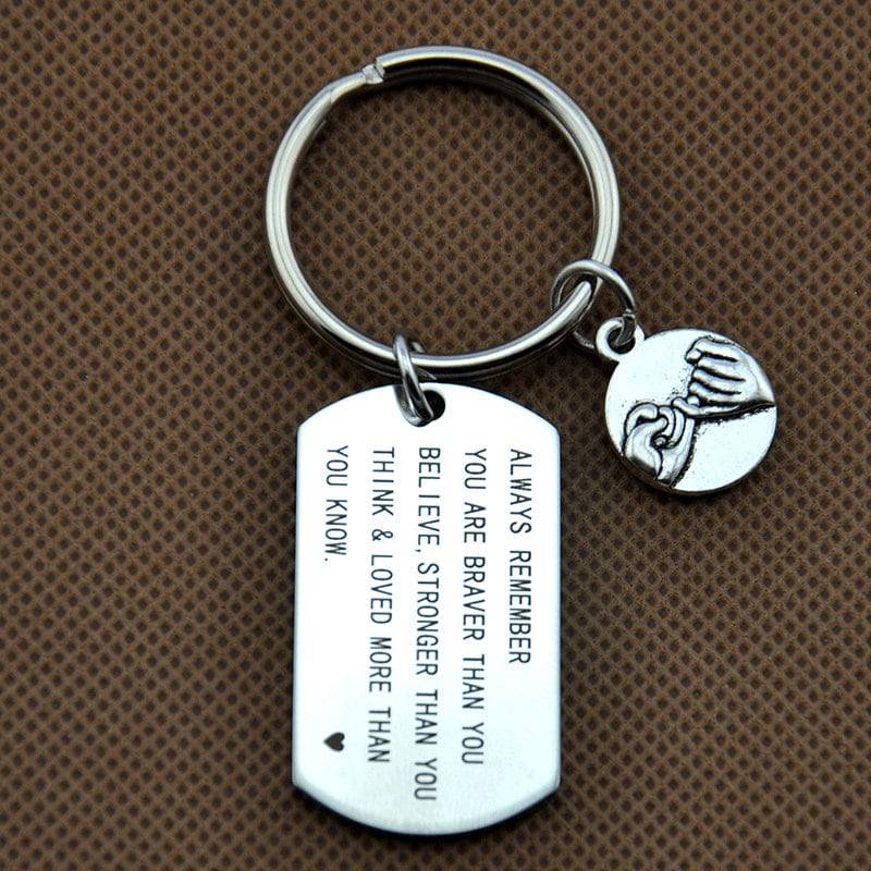 Always Remember You Are Braver Than Believe - Personalisierter Schmuck Krebsbewusstsein, Stärkeres, Inspirierendes Geschenk, Edelstahl Hundeanhänger von Joannadiybeads