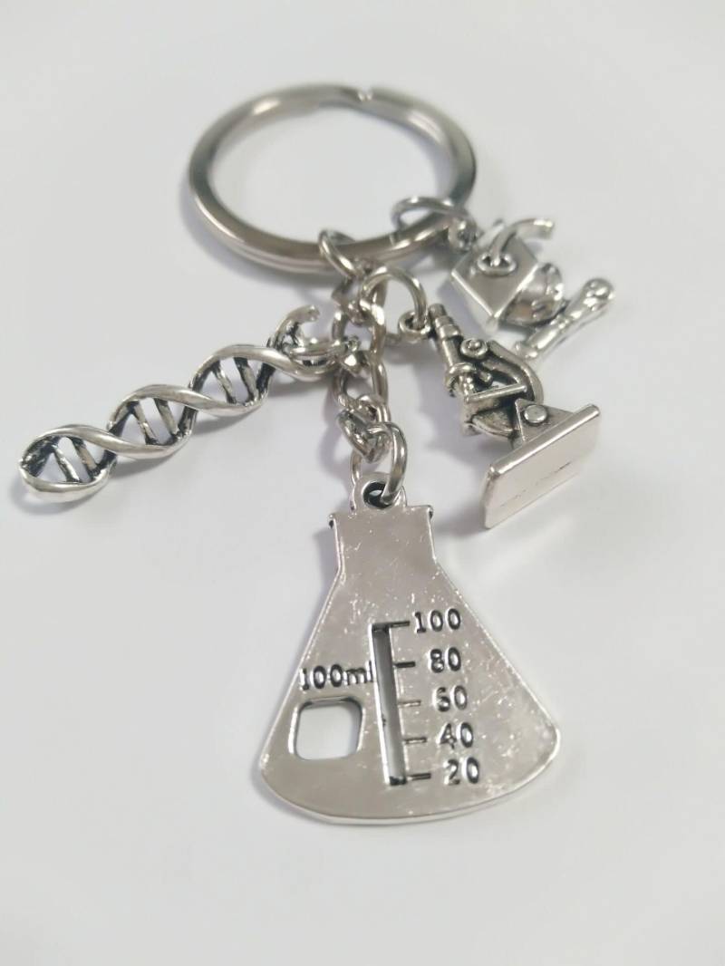 Dna-Schlüsselanhänger, Ultimate Science Keyring, Graduation Cap Keychain, Wissenschaftler-Schlüsselanhänger Geschenk von Joannadiybeads