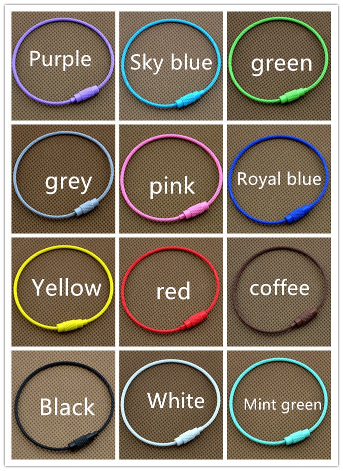 Edelstahl Draht Schlüsselringe Kabel Seil Schlüsselhalter Kabeldraht, 1, 5x150mm Schlüsselanhänger Anhänger Kabelschlaufe Schraubverschluss von Joannadiybeads