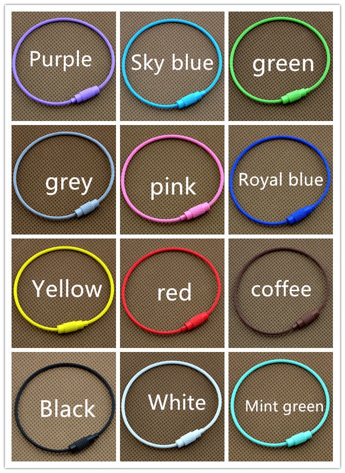 Edelstahl Draht Schlüsselringe Kabel Seil Schlüsselhalter Kabeldraht, 1, 5x150mm Schlüsselanhänger Anhänger Kabelschlaufe Schraubverschluss von Joannadiybeads