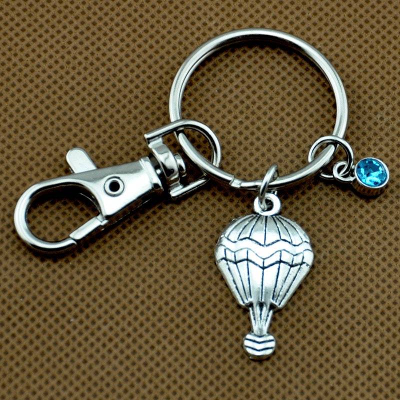 Heißluftballon Keychain Ballon Schlüsselanhänger Geschenk Für Freund Airballoon Geburtsstein Geburtstagsgeschenk Weihnachten Geldbörse Charme-1718 von Joannadiybeads