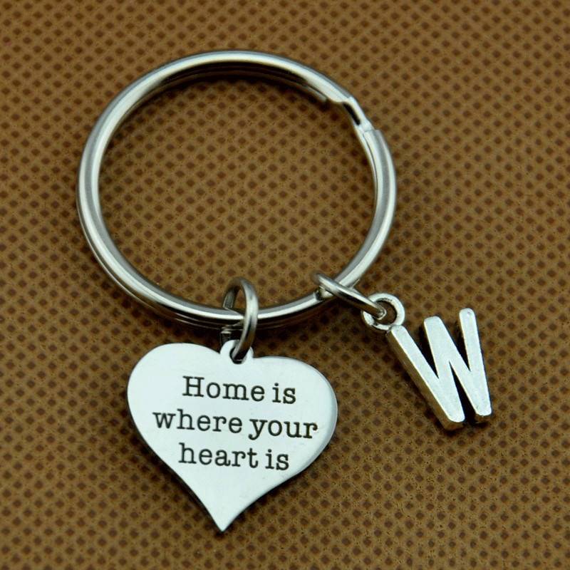 Housewarming Geschenk Schlüsselanhänger/Haus Ist, Wo Ihr Herz Ist Neues Immobilien Makler Käufer von Joannadiybeads