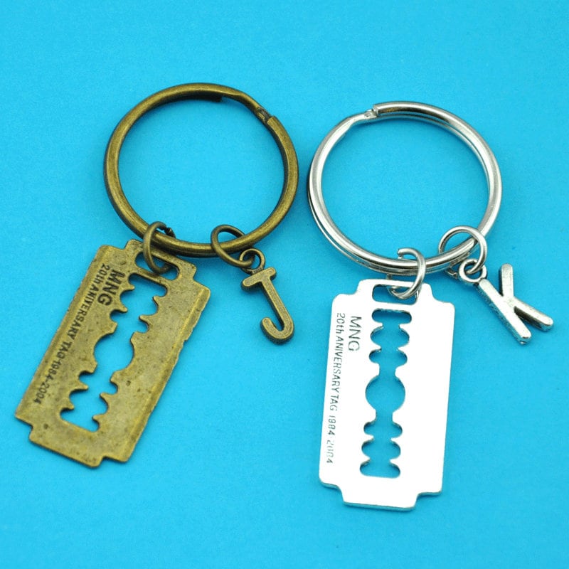 Retro Punk Razor Blade Letter Key Ring Best Friend Chain Lover Jewelry-Jt896-Jy857 von Joannadiybeads