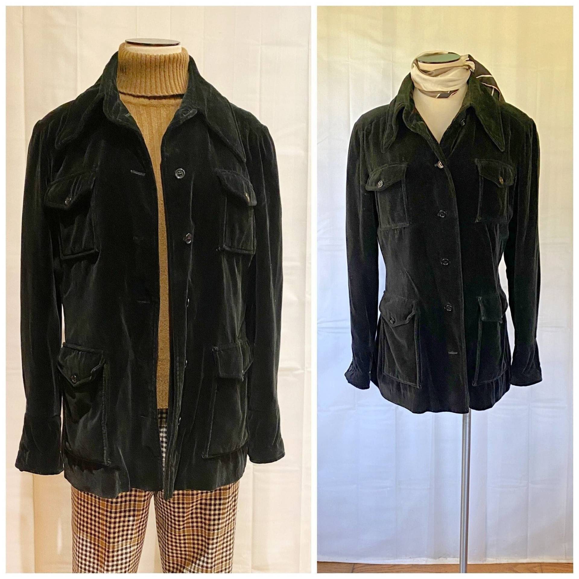 Vintage 1970Er Mod Velveteen Jacke Von Young Dimensions Saks Fifth Avenue Black 38 Büste Medium Large M L von JoanneKleinVintage