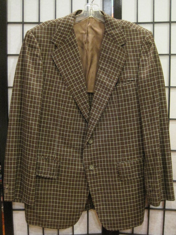 Vintage Herren Karo Jacke Sport Mantel Mod Blazer Braun Schwarz Elfenbein Weiß Fensterscheibe 1960Er 1970Er Jahre Leichtgewicht 40 Barron's 38 R Vintage Herren Karo Jacke Sport Mantel Mod Blazer Braun Schwarz Elfenbein Weiß Fensterscheibe 1960Er 1970Er Jahre Leichtgewicht 40 Barron's 38 R von JoanneKleinVintage