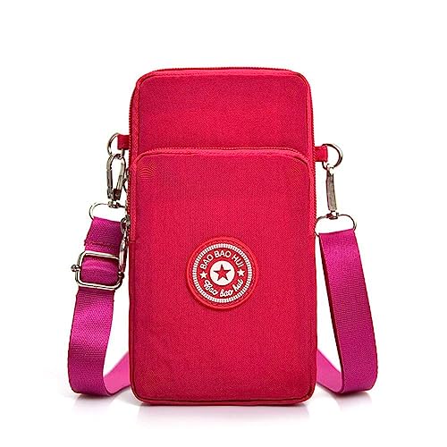 Handytasche Damen zum Umhängen Handytaschen Umhängetasche Kleine Wasserdicht Handy Umhängetasche Universal Handytasche für Alltag Büro Schule Ausflug Einkauf, 3 Fächer (E) von Joayuezo