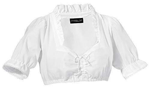 Jobeline Trachtenbluse Damen Dirndlbluse Modell: Gabi Farbe: Weiß Gr. 46 Bluse mit Spitze am Arm und Ausschnitt für das Dirndl mit 1/2 Arm und Balkonette-Ausschnitt Bluse = 1 Stück von Jobeline