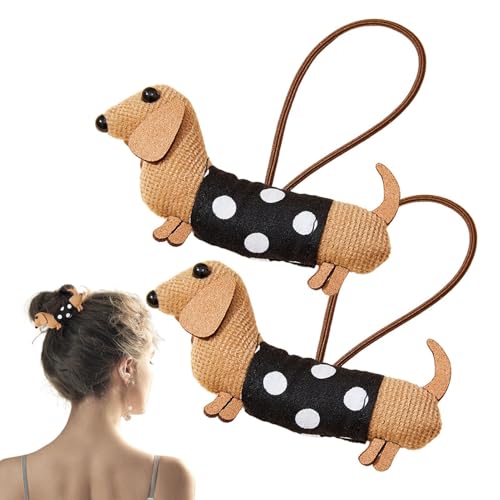 Joberio Haargummis für Frauen | Lustiger Dackel 2 Stück Niedliche Haargummis - Cartoon Mode Haargummis Pferdeschwanz Manschetten für Frauen Haar Dekorative Haarschmuck für Frauen Mädchen von Joberio