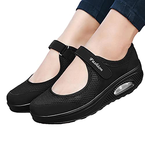 Joberio Orthopädische Luftpolsterschuhe für Damen, Bequeme orthopädische Schlupfschuhe mit Dicker Sohle, atmungsaktive leichte Wanderschuhe, orthopädische Outdoor-Reiseschuhe, Outdoor-Walking-Sneaker von Joberio