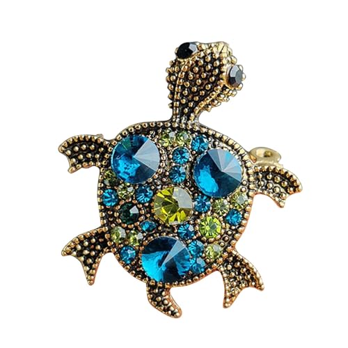 Kleidung Meeresschildkröte Brosche – Sicherheitsnadel mit künstlichen Perlen | Strass Emaille Revers Brosche | Damen Tier Pin Brosche | Kleid Strass Brosche elegante Kragennadeln für Damen und Mädchen von Joberio