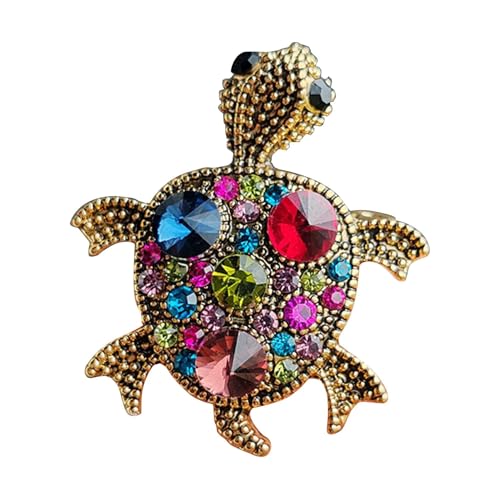 Kleidung Meeresschildkröten-Brosche – Sicherheitsnadel Aus Künstlichen Perlen | Strass-Emaille-Reversbrosche | Damen Brosche Mit Tiermotiv Für Frauen Und Mädchen von Joberio