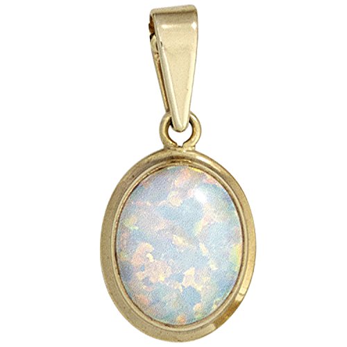 Jobo Damen-Anhänger aus 8 Karat 333 Gold mit synthetischem Opal Oval von Jobo