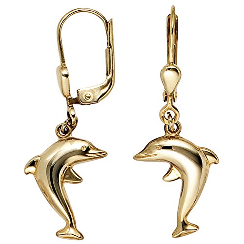 Jobo Damen Boutons Delfin 333 Gold Gelbgold Ohrringe Ohrhänger Delfinohrringe von Jobo