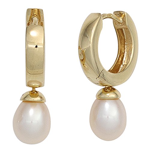 Jobo Damen-Creolen aus 8 Karat 333 Gold mit Perlen Tropfen Jobo Damen-Creolen aus 8 Karat 333 Gold mit Perlen Tropfen von Jobo