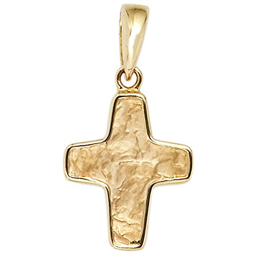 JOBO Damen-Anhänger Kreuz aus 585 Gold gehämmert von Jobo