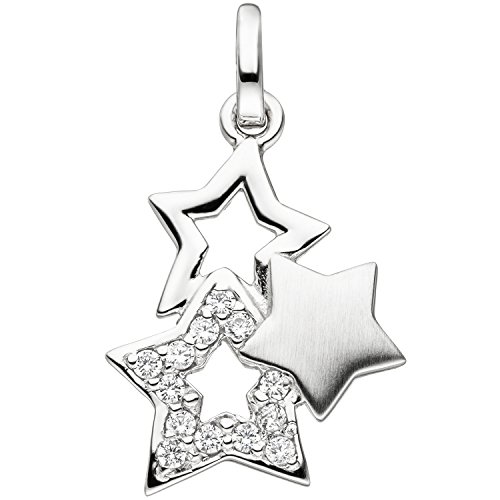 JOBO Damen-Anhänger Sterne aus 925 Silber mit 13 Zirkonia von Jobo