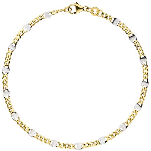 Jobo Damen Steg-Panzer-Armband aus 8 Karat 333 Gold massiv 2 mm 19 cm von Jobo