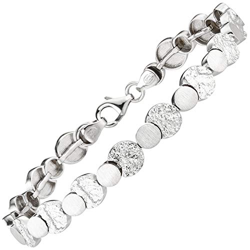 JOBO Damen-Armband aus 925 Silber gehämmert 19 cm von Jobo