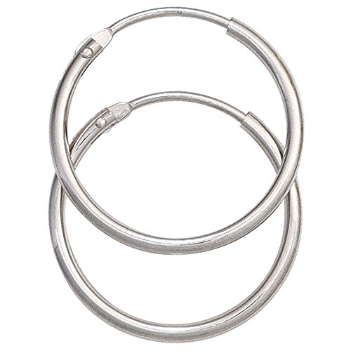 Jobo Damen-Creolen aus 14 Karat 585 Weißgold Durchmesser 20 mm von Jobo