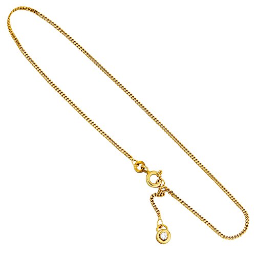 JOBO Damen-Fußkette aus 333 Gold mit 2 Zirkonia 25 cm von Jobo