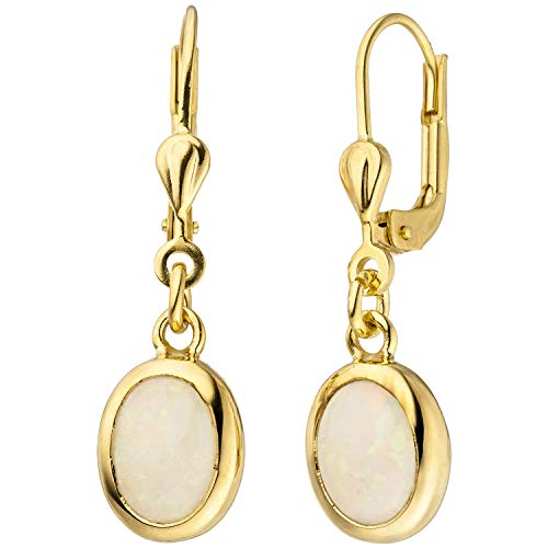 Jobo Damen Ohrhänger 585 Gold Gelbgold 2 Opale Ohrringe Goldohrringe Opalohrringe von Jobo