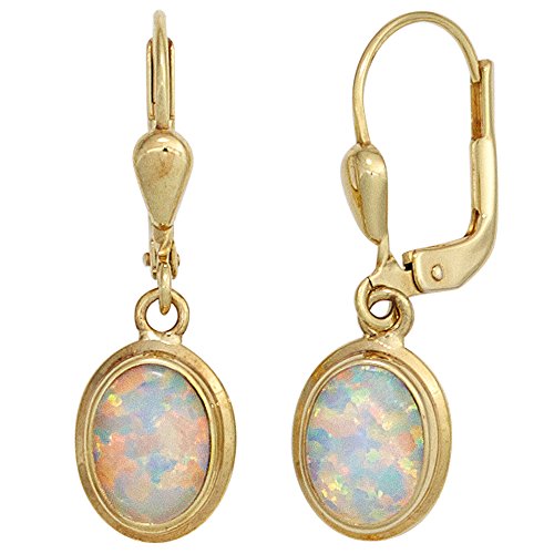JOBO Damen-Ohrhänger aus 333 Gold mit Opal Oval von Jobo