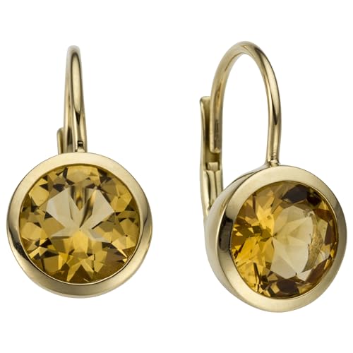 Jobo Damen-Ohrhänger aus 14 Karat 585 Gold mit Citrin von Jobo