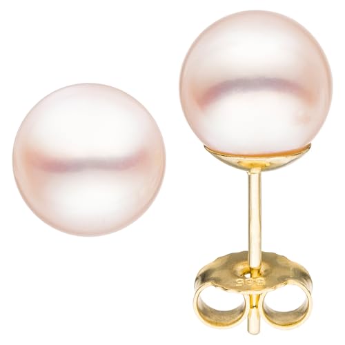 Jobo Damen-Ohrstecker aus 14 Karat 585 Gold mit Akoya Perlen 8,5 mm von Jobo