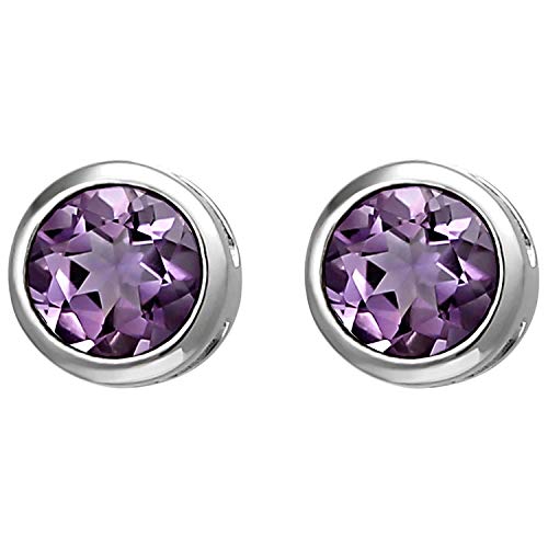 Jobo Damen Ohrstecker 925 Sterling Silber 2 Amethyste lila violett Ohrringe von Jobo