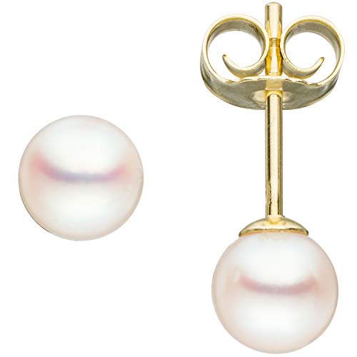 JOBO Damen-Ohrstecker aus 333 Gold mit Perlen 5,5 mm von Jobo