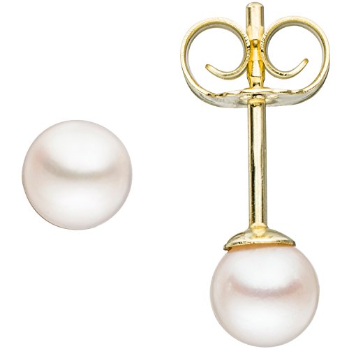 JOBO Damen-Ohrstecker aus 585 Gold mit Akoya Perlen 4 mm von Jobo