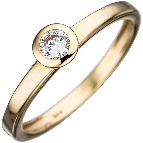 Jobo Damen Ring 333 Gold Gelbgold 1 Zirkonia Goldring Größe 54 von Jobo