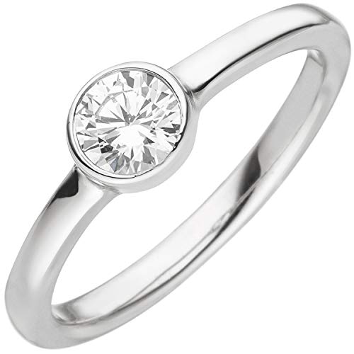 Jobo Damen-Ring aus 925 Sterling Silber mit 1 Zirkonia Größe 60 von Jobo
