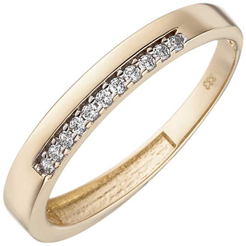 Jobo Damen-Ring aus 333 Gold Bicolor mit 11 Zirkonia Größe 56 von Jobo