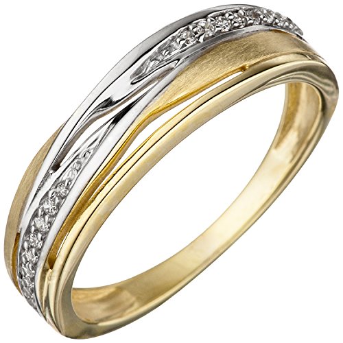 Jobo Damen-Ring aus 333 Gold Bicolor mit Zirkonia Größe 56 von Jobo