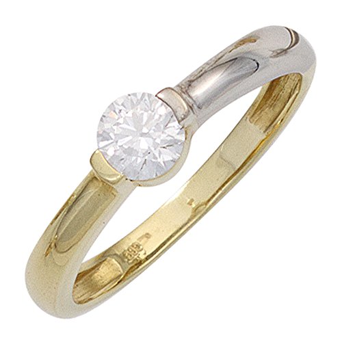 Jobo Damen-Ring aus 333 Gold Bicolor mit Zirkonia Größe 60 von Jobo