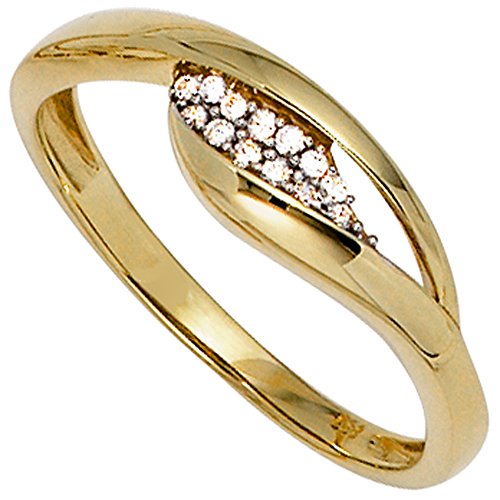 Jobo Damen-Ring aus 333 Gold Bicolor mit Zirkonia Größe 60 von Jobo