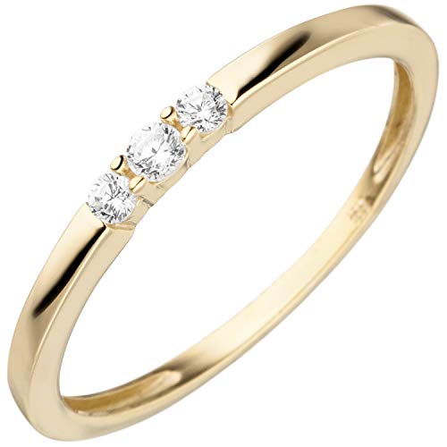 Jobo Damen-Ring aus 333 Gold mit 3 Zirkonia Größe 50 von Jobo