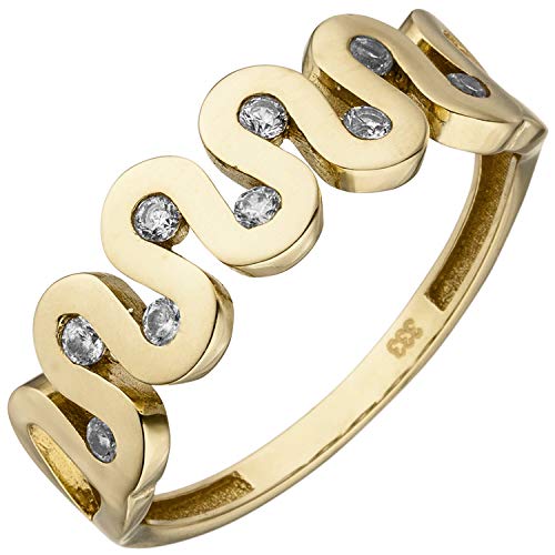 Jobo Damen-Ring aus 333 Gold mit 9 Zirkonia Größe 60 von Jobo