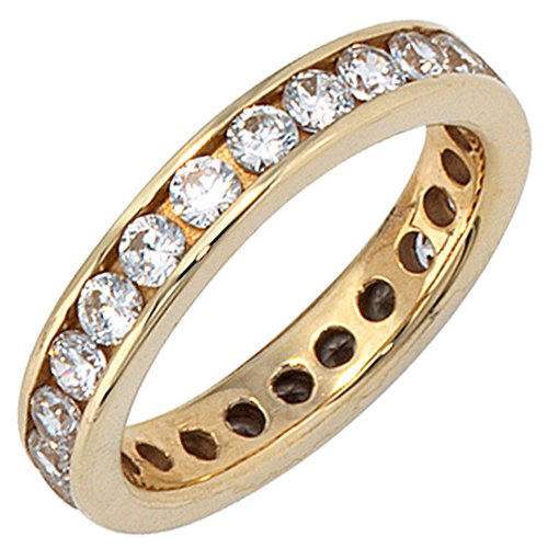 Jobo Damen-Ring aus 333 Gold mit Zirkonia rundum Größe 60 von Jobo