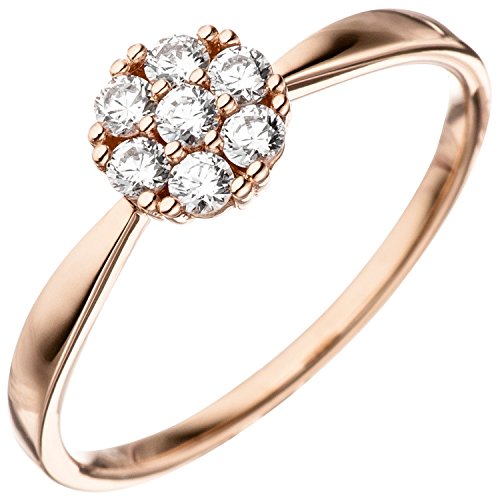 Jobo Damen-Ring aus 333 Rosegold mit Zirkonia Größe 60 von Jobo