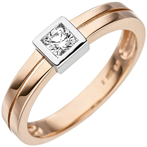 Jobo Damen-Ring aus 375 Rosegold Bicolor mit Zirkonia Größe 54 von Jobo