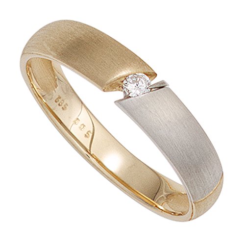 Jobo Damen-Ring aus 585 Gold Bicolor mit Diamant Größe 58 von Jobo