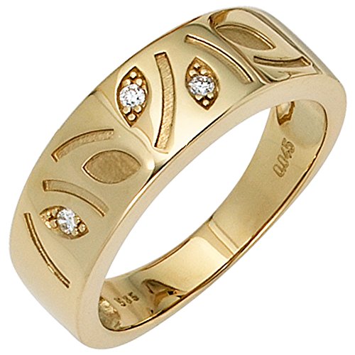 Jobo Damen-Ring aus 585 Gold mit 3 Diamanten Größe 56 von Jobo