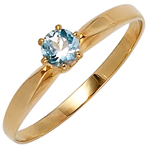 JOBO Damen-Ring aus 585 Gold mit Aquamarin Größe 54 von Jobo