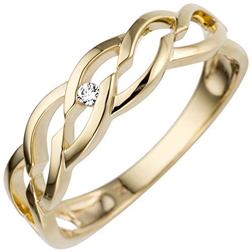 Jobo Damen-Ring aus 585 Gold mit Diamant Größe 54 von Jobo